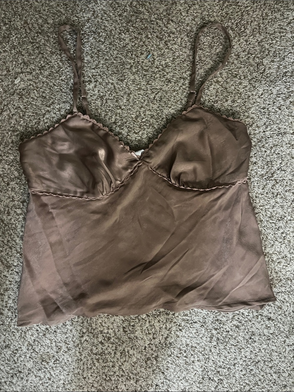 No Boundaries Satin Cami in Mauve Brown